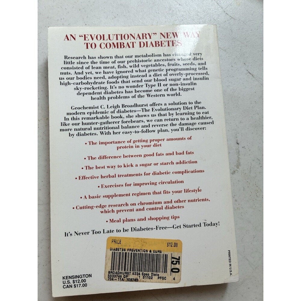Diabetes Prevention and Cure Broadhurst 1999 Diet Health Book Paleo - Picture 2 of 6